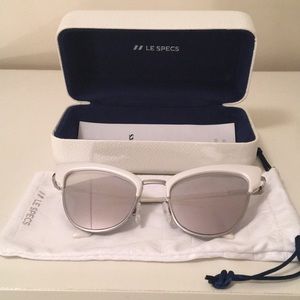 Le Specs Ashanti White Cat Eye Reflective Glasses